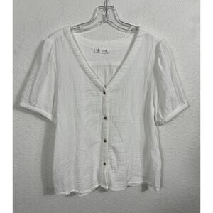 White Button-Up Women's Top